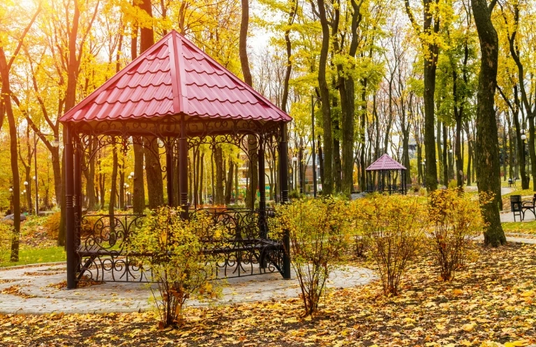 park jesienią